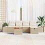 Set de Sofá de Jardín de 6 Piezas con Cojines Beige Poliratán de , Sofás de exterior - Ref: Foro24-3359589, Precio: 399,35 €,...