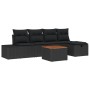Conjunto de Sofá de Jardín de 6 Piezas con Cojines Poliratán Negro de , Sofás de exterior - Ref: Foro24-3359590, Precio: 379,...