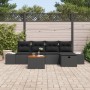 Conjunto de Sofá de Jardín de 6 Piezas con Cojines Poliratán Negro de , Sofás de exterior - Ref: Foro24-3359590, Precio: 379,...