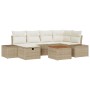 Juego de Sofá de Jardín de 7 Piezas con Cojines Beige Ratán Poli de , Sofás de exterior - Ref: Foro24-3359596, Precio: 484,46...