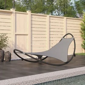 Rocking lounger with steel wheels and gray textilene fabric by vidaXL, Loungers - Ref: Foro24-317604, Price: 110,33 €, Discou...