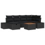 Set de Sofás de Jardín de 7 Piezas con Cojines en Negro de Polirratán de , Sofás de exterior - Ref: Foro24-3359597, Precio: 4...