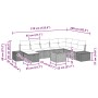 Conjunto de sofá de jardín de 9 piezas con cojines negros de ratán de poliéster de , Sofás de exterior - Ref: Foro24-3359607,...