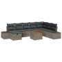 Conjunto de Sofás de Jardín de 9 Piezas con Cojines Gris de Poliratán de , Sofás de exterior - Ref: Foro24-3359608, Precio: 5...