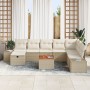 Conjunto de Sofás de Jardín de 9 Piezas con Cojines Beige de Poliratán de , Sofás de exterior - Ref: Foro24-3359610, Precio: ...