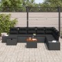 Juego de Sofá de Jardín de 9 Piezas con Cojines Negro Poliratán de , Sofás de exterior - Ref: Foro24-3359611, Precio: 577,94 ...