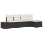 Conjunto de sofá de jardín de 5 piezas con cojines negro poliratán de , Sofás de exterior - Ref: Foro24-3359619, Precio: 346,...