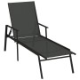 Tumbona de acero y tela textilene negro de vidaXL, Tumbonas - Ref: Foro24-317595, Precio: 149,68 €, Descuento: %