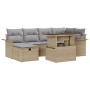 Conjunto de Sofá de Jardín de 7 piezas con Cojines Beige Ratán Sintético | Foro24.es | Tu tienda online para hogar, jardín y más Foro24.es