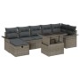 Set de Sofá de Jardín de 8 Piezas con Cojines Gris Poli Ratán de , Sofás de exterior - Ref: Foro24-3359686, Precio: 539,89 €,...
