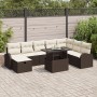 Set de sofá de jardín de 9 piezas con cojines marrón poli ratán de , Sofás de exterior - Ref: Foro24-3359775, Precio: 636,88 ...
