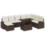 Set de sofá de jardín de 9 piezas con cojines marrón poli ratán de , Sofás de exterior - Ref: Foro24-3359775, Precio: 636,88 ...