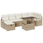 Juego de Sofá de Jardín de 8 Piezas con Cojines Beige Poliratán, Sofá de Jardín para Dos Personas con Cojines Beige Poliratán | Foro24.es | Tu tienda online para hogar, jardín y más Foro24.es