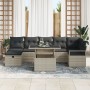 Conjunto de Sofá de Jardín de 8 Piezas con Cojines Gris Claro de Ratán | Foro24.es | Tu tienda online para hogar, jardín y más Foro24.es