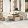 Juego de Sofá de Jardín de 9 Piezas Con Cojines Beige Poliratán,  Sofá de Jardín de 2 Plazas Con Cojines Beige Poliratán | Foro24.es | Tu tienda online para hogar, jardín y más Foro24.es