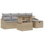 Conjunto de Sofá de Jardín de 6 Piezas con Cojines Beige de Poliratán | Foro24.es | Tu tienda online para hogar, jardín y más Foro24.es