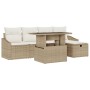 Conjunto de Sofás de Jardín de 6 Piezas con Cojines Beige Poliratán de , Sofás de exterior - Ref: Foro24-3359828, Precio: 433...