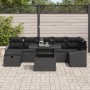 Juego de Sofás de Jardín de 8 Piezas con Cojines Negro Poliratán | Foro24.es | Tu tienda online para hogar, jardín y más Foro24.es