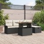 Conjunto de Sofá de Jardín de 6 Piezas con Cojines Negros de Poliratán de , Sofás de exterior - Ref: Foro24-3359904, Precio: ...
