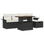 Conjunto de Sofá de Jardín de 6 Piezas con Cojines Negros de Poliratán de , Sofás de exterior - Ref: Foro24-3359904, Precio: ...
