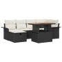 Set de Sofá de Jardín de 7 Piezas con Cojines Negro Rattan Poliéster de , Sofás de exterior - Ref: Foro24-3359911, Precio: 47...