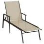 Tumbona de acero y tela textilene crema de vidaXL, Tumbonas - Ref: Foro24-317597, Precio: 131,56 €, Descuento: %