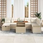 Conjunto de 9 Piezas de Sofás de Jardín con Cojines Beige Poliratán | Foro24.es | Tu tienda online para hogar, jardín y más Foro24.es