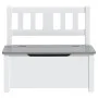 Banco de almacenaje para niños MDF blanco y gris 60x30x55 cm de vidaXL, muebles para bebés y niños pequeños - Ref: Foro24-104...