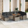 Conjunto de Sofás de Jardín de 9 Piezas con Cojines Ratán Gris,  Sofá de Jardín de 2 Plazas con Cojines Ratán Gris | Foro24.es | Tu tienda online para hogar, jardín y más Foro24.es