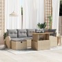Juego de Sofá de Jardín de 7 Piezas con Cojines Beige de Ratán de Polietileno | Foro24.es | Tu tienda online para hogar, jardín y más Foro24.es