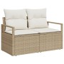 Conjunto de Sofá de Jardín  de 7 Piezas con Cojines Beige Poliratán, Sofá de Jardín de 2 Plazas  con Cojines Beige Poliratán | Foro24.es | Tu tienda online para hogar, jardín y más Foro24.es