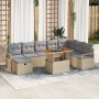 Juego de Sofás de Jardín de 9 Piezas con Cojines Poliratán Beige,  Sofá de Jardín para 2 Personas con Cojines Poliratán Beige | Foro24.es | Tu tienda online para hogar, jardín y más Foro24.es