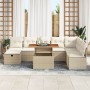 Conjunto de Sofá de Jardín  de 9 Piezas con Cojines Beige Polietileno, Sofá de Jardín de 2 Plazas  con Cojines Beige Polietileno | Foro24.es | Tu tienda online para hogar, jardín y más Foro24.es