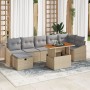 Juego de Sofás de Jardín de 8 Piezas con Cojines Beige de Ratán Polímero | Foro24.es | Tu tienda online para hogar, jardín y más Foro24.es