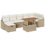 Conjunto de Sofás de Jardín de 8 Piezas con Cojines Beige Poliratán de , Sofás de exterior - Ref: Foro24-3360033, Precio: 564...