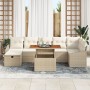 Conjunto de Sofás de Jardín de 8 Piezas con Cojines Beige Poliratán de , Sofás de exterior - Ref: Foro24-3360033, Precio: 564...