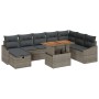 Juego de Sofá de Jardín de 9 Piezas con Cojines Gris Rattan | Foro24.es | Tu tienda online para hogar, jardín y más Foro24.es