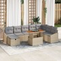 Conjunto de sofá de jardín de 9 piezas con cojines beige de ratán sintético | Foro24.es | Tu tienda online para hogar, jardín y más Foro24.es