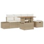 Conjunto de Sofá de Jardín de 6 Piezas con Cojines Beige Ratán Polipropileno de , Sofás de exterior - Ref: Foro24-3360047, Pr...