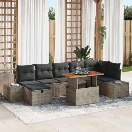 Conjunto de Sofás de Jardín de 8 Piezas con Cojines de Ratán Gris de , Sofás de exterior - Ref: Foro24-3360059, Precio: 541,3...