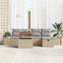 Juego de Sofás de Jardín de 6 Piezas con Cojines Beige Ratán Poliéster | Foro24.es | Tu tienda online para hogar, jardín y más Foro24.es