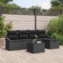 Conjunto de sofá de jardín de 6 piezas con cojines Negro Ratán Sintético de , Sofás de exterior - Ref: Foro24-3360604, Precio...