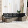 Conjunto de Sofá de Jardín de 6 Piezas con Cojines Gris Ratán Sintético de , Sofás de exterior - Ref: Foro24-3360610, Precio:...