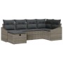 Conjunto de Sofá de Jardín de 6 Piezas con Cojines Gris Ratán Sintético de , Sofás de exterior - Ref: Foro24-3360610, Precio:...