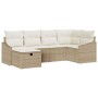 Conjunto de Sofá de Jardín de 6 Piezas con Cojines Beiges de Ratán Sintético de , Sofás de exterior - Ref: Foro24-3360612, Pr...