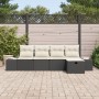 Set de Sofá de Jardín de 5 Piezas con Cojines Negros de Ratán Poliéster | Foro24.es | Tu tienda online para hogar, jardín y más Foro24.es