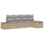 Conjunto de Sofá de Jardín de 5 Piezas con Cojines Beige de Poliratán de , Sofás de exterior - Ref: Foro24-3360691, Precio: 3...