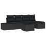 Conjunto de Sofá de Jardín de 6 Piezas con Cojines Negro Poliratán de , Sofás de exterior - Ref: Foro24-3360704, Precio: 427,...