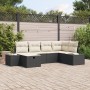Conjunto de 6 Piezas de Sofá de Jardín con Cojines Ratán Poliratán Negro | Foro24.es | Tu tienda online para hogar, jardín y más Foro24.es