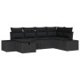 Conjunto de Sofá de Jardín de 6 Piezas con Cojines Ratán Negro de , Sofás de exterior - Ref: Foro24-3360714, Precio: 449,14 €...